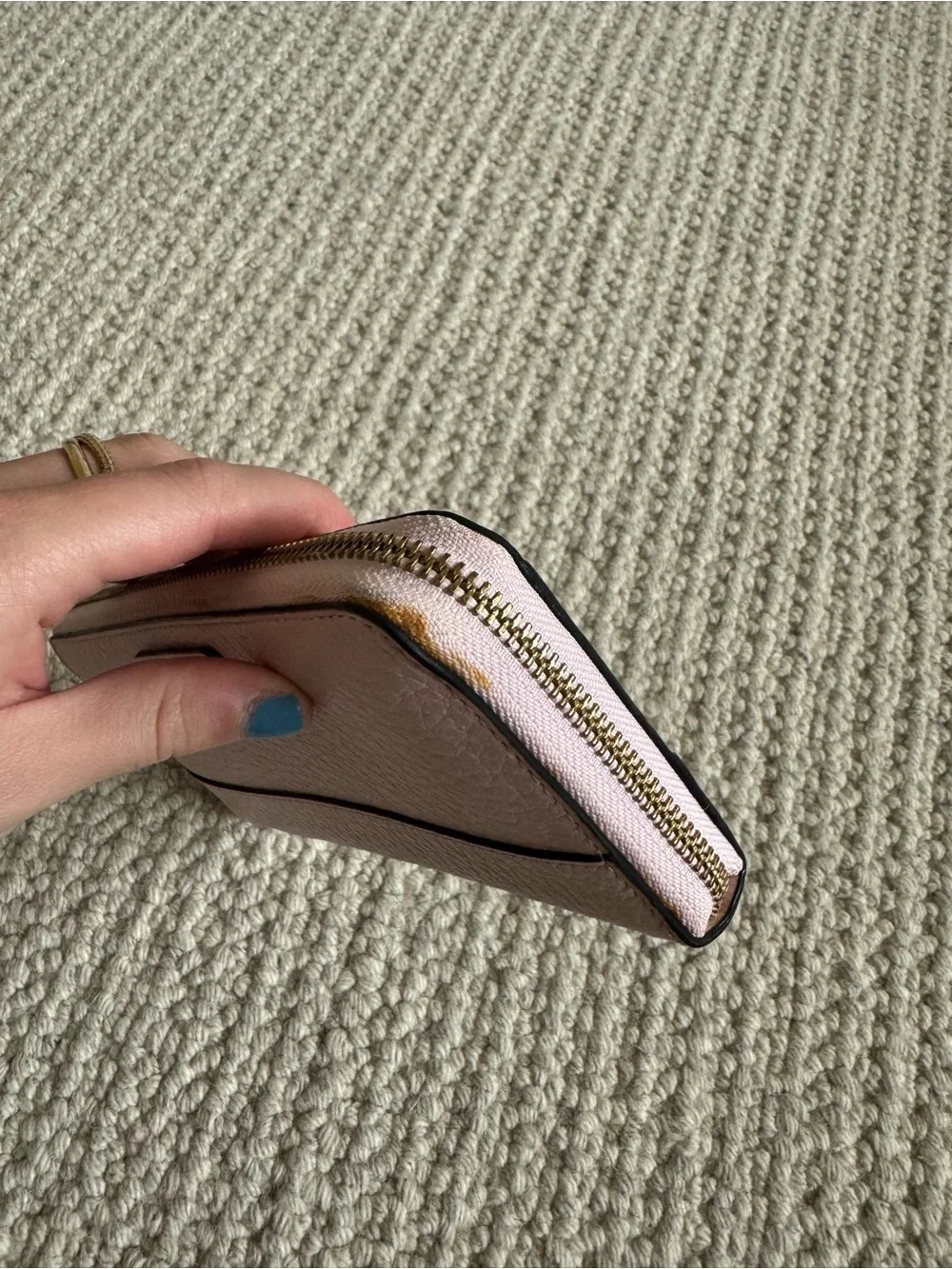 Kate Spade New York Pale Pink Leather Zip Wallet
